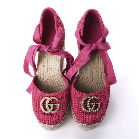 gucci gg espadrille|Gucci espadrilles wedges pink.